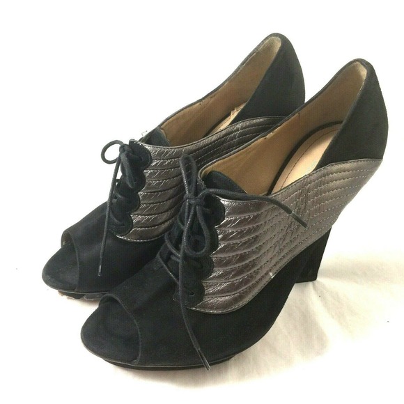 ALBERTA FERRETTI Pump Lace Up Bootie Suede Black - Picture 7 of 9